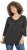 Ulla Popken Glitter Stripe 3/4 Sleeve Tee Anthracite - Bedruckte T-shirts für damen - 