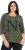 Ulla Popken Textured Lettering 3/4 Sleeve Tee Olive - Bedruckte T-shirts für damen - 