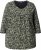 Ulla Popken Pleated Floral Print 3/4 Sleeve Tee Pond Green - Bedruckte T-shirts für damen - 