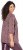 Ulla Popken Mixed Pattern Stripe 3/4 Sleeve Tee Dark Cherry Red - T-Shirts - 