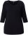 Ulla Popken Flower Epaulet 3/4 Sleeve Top Black - Bedruckte T-shirts für damen - 