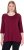 Ulla Popken Flower Epaulet 3/4 Sleeve Top Dark Cherry Red - Bedruckte T-shirts für damen - 