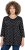 Ulla Popken Flower Print 3/4 Sleeve Tee Black - T-Shirts - 