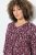 Ulla Popken Ribbon Print 3/4 Sleeve Asymmetric Tee Plum - Bedruckte T-shirts für damen - Bedruckte Shirts für Damen