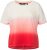 Ulla Popken Dip Dyed Short Sleeve Logo Tee Off-White - Bedruckte T-shirts für damen - 