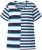 Ulla Popken Mix Stripe Short Sleeve Tee Deep Aqua - Bedruckte T-shirts für damen - 