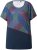 Ulla Popken Quick Drying Geometric Print Short Sleeve Tee Navy Blue - Bedruckte T-shirts für damen - 