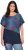 Ulla Popken Quick Drying Geometric Print Short Sleeve Tee Navy Blue - Bedruckte T-shirts für damen - 