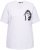 Ulla Popken Embroidered Face Motif Short Sleeve V-Neck Tee Light Grey Melange - Bedruckte T-shirts für damen - 