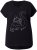 Ulla Popken Metallic Animal Cap Sleeve Graphic Tee Black - Bedruckte T-shirts für damen - 