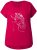 Ulla Popken Metallic Animal Cap Sleeve Graphic Tee Dark Raspberry - Bedruckte T-shirts für damen - 