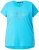 Ulla Popken Metallic Animal Cap Sleeve Graphic Tee Deep Aqua - Bedruckte T-shirts für damen - 