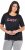 Ulla Popken Easy Short Sleeve Acid Wash Graphic Tee Black - Bedruckte T-shirts für damen - 