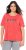 Ulla Popken Easy Short Sleeve Acid Wash Graphic Tee Light Red - Bedruckte T-shirts für damen - 