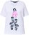 Ulla Popken Flocked Short Sleeve Graphic Tee Snow White - Bedruckte T-shirts für damen - 
