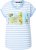 Ulla Popken Striped Short Sleeve Citrus Graphic Tee Light Blue - Bedruckte T-shirts für damen - 