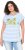 Ulla Popken Striped Short Sleeve Citrus Graphic Tee Light Blue - Bedruckte T-shirts für damen - 