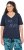 Ulla Popken Ride The Wave Short Sleeve V-Neck Graphic Tee Navy Blue - Bedruckte T-shirts für damen - 