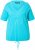 Ulla Popken Ride The Wave Short Sleeve V-Neck Graphic Tee Deep Aqua - Bedruckte T-shirts für damen - 