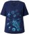 Ulla Popken Marine Print Short Sleeve Tee Ink Blue - Bedruckte T-shirts für damen - 