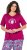 Ulla Popken Shell Picker Club Short Sleeve Graphic Tee Magnolia Red - Bedruckte T-shirts für damen - 