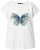 Ulla Popken Free Spirit Butterfly Cap Sleeve Graphic Tee Off-White - Bedruckte T-shirts für damen - 