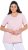 Ulla Popken Cactus Print Short Sleeve V-Neck Tee Pink - Bedruckte T-shirts für damen - 