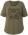 Ulla Popken Beaded Short Sleeve Graphic Tee Olive - Bedruckte T-shirts für damen - 