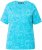 Ulla Popken Abstract Animal Print Short Sleeve Tee Deep Aqua - Bedruckte T-shirts für damen - 