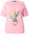 Ulla Popken Cactus Short Sleeve Graphic Tee Pink - Bedruckte T-shirts für damen - 