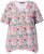 Ulla Popken Half-sleeve A-line V-neck Pointed Hem Animal Pattern T-shirt Snow White - Bedruckte T-shirts für damen - 
