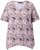 Ulla Popken Half-sleeve A-line V-neck Pointed Hem Animal Pattern T-shirt Pastel Rose - Bedruckte T-shirts für damen - 