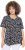 Ulla Popken Bow Print Short Sleeve Pointed Hem Tee Black - Bedruckte T-shirts für damen - 
