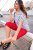 Ulla Popken Bow Print Short Sleeve Pointed Hem Tee Snow White - Bedruckte T-shirts für damen - 
