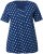 Ulla Popken Tile Print Short Sleeve Pleated Tee Dark Blue - Bedruckte T-shirts für damen - 