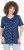 Ulla Popken Tile Print Short Sleeve Pleated Tee Dark Blue - Bedruckte T-shirts für damen - 