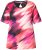 Ulla Popken Cutout Abstract Print Short Sleeve Tee Hibiscus Red - Bedruckte T-shirts für damen - 