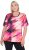 Ulla Popken Cutout Abstract Print Short Sleeve Tee Hibiscus Red - Bedruckte T-shirts für damen - 