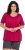 Ulla Popken Essential Front Pleat Tee Dark Raspberry - T-Shirts - 