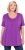 Ulla Popken Essential Front Pleat Tee Purple - T-Shirts - 
