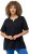 Ulla Popken Essential Notch Neck Stretch Tee Navy Blue - T-Shirts - 