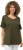 Ulla Popken Double Layer Rounded V-Neck Slim Fit Tee Forest Green - T-Shirts - 