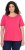 Ulla Popken Double Layer Rounded V-Neck Slim Fit Tee Dark Pink - T-Shirts - 