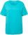 Ulla Popken Double Layer Rounded V-Neck Slim Fit Tee Deep Aqua - T-Shirts - 