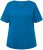 Ulla Popken Double Layer Rounded V-Neck Slim Fit Tee Medium Blue - T-Shirts - 