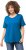 Ulla Popken Double Layer Rounded V-Neck Slim Fit Tee Medium Blue - T-Shirts - 