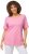 Ulla Popken Double Layer Rounded V-Neck Slim Fit Tee Light Pink - T-Shirts - 