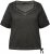 Ulla Popken Cold Dyed Sweetheart Neckline Short Sleeve Tee Graphite Grey - T-Shirts - 