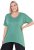 Ulla Popken Quick Drying Pointed Hem Stretch Fit Tee Ivy Green - T-Shirts - 
