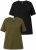 Ulla Popken Eco Cotton Basic T-Shirt 2-Pack Green/Black - T-Shirts - Damen-T-Shirts in großen Größen